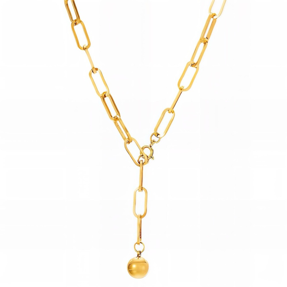 Gold Pendant Necklace with Intricate Detailing - Picture 2 of 5